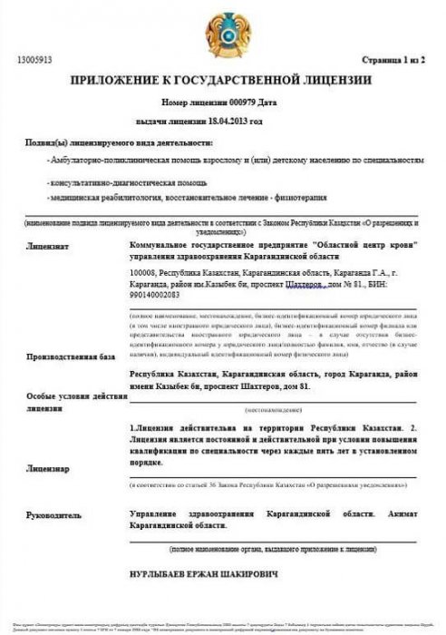 Мемлекеттік лицензияға қосымша